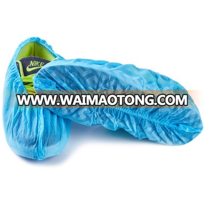 100% PP anti-skip non woven disposable shoe covers with 2 elastic